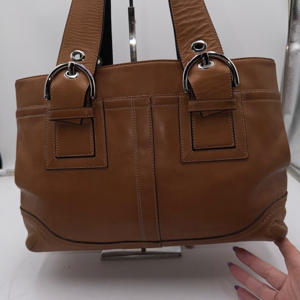 Coach Soho Tan Leather  Buckle Shoulder Bag 7548 - Picture 6 of 14
